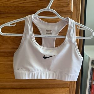 White Nike Racerback Sports Bra